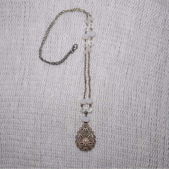 Vintage Inspired Antique Gold Tone with Pendant Necklace Boho Romantic Old Money - Picture 5 of 6